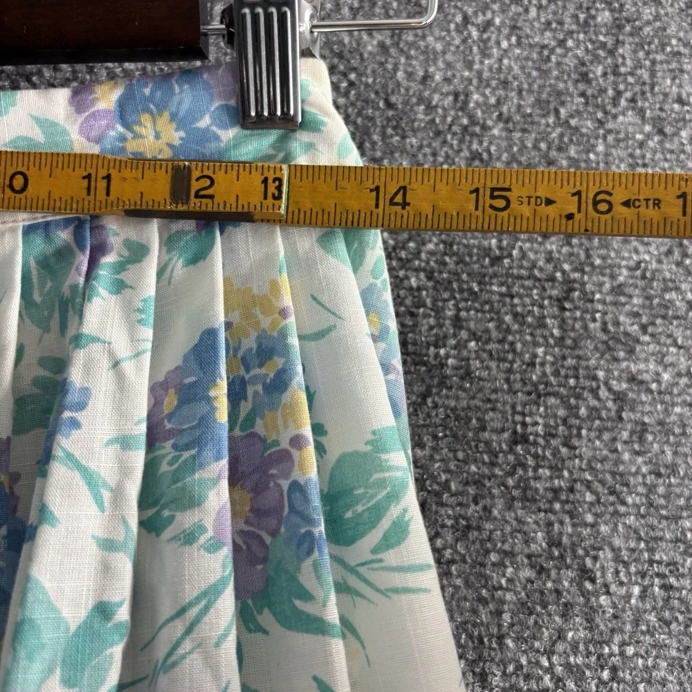 Two Vintage 70-80s Worthington And Alfred Dunner Front Pleated Floral Skirts 14